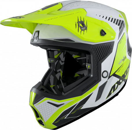 Motokrosová helma AXXIS WOLF ABS star track A3 lesklá fluor žltá M